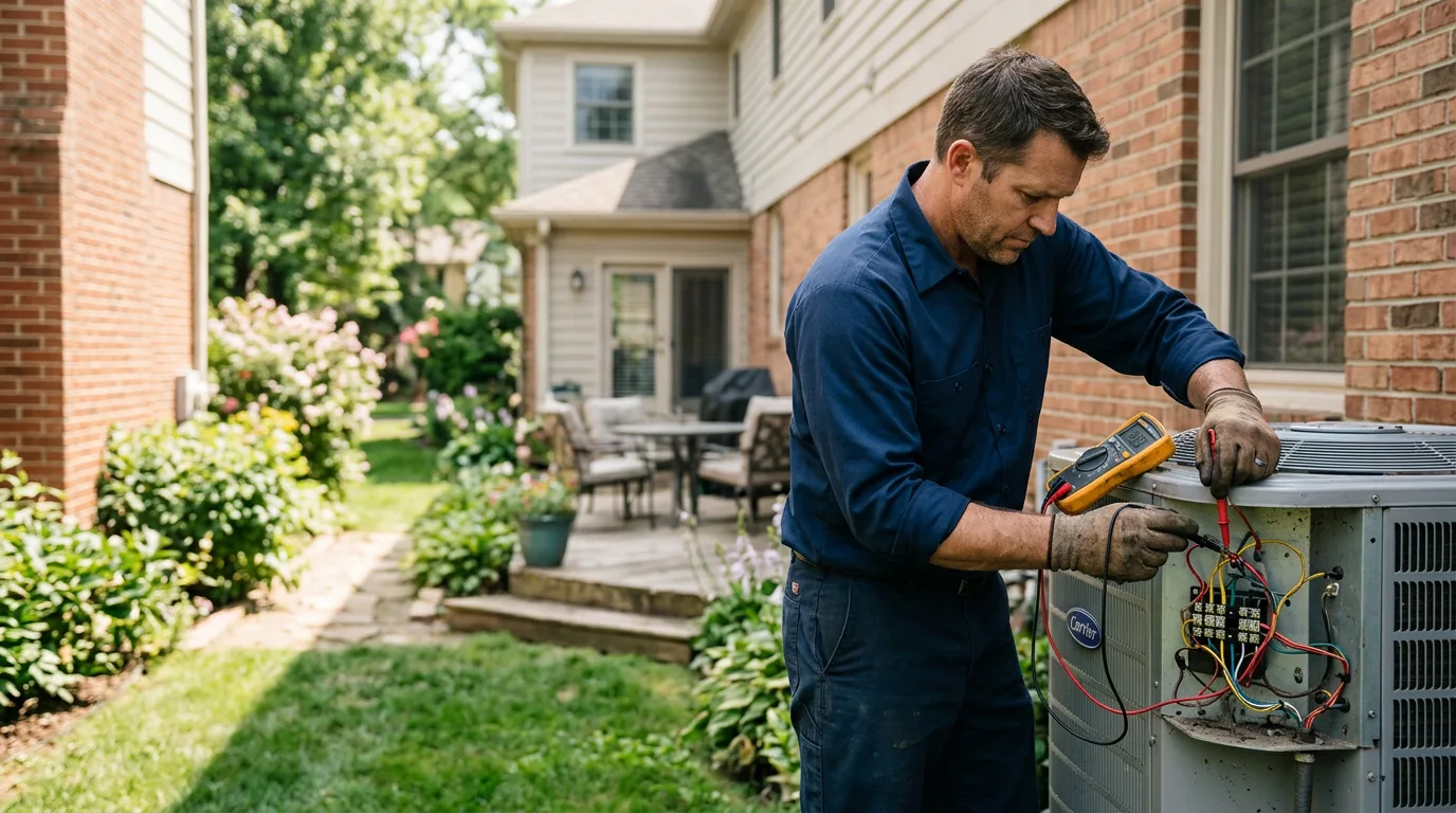 HVAC technician working near Rogers, CT